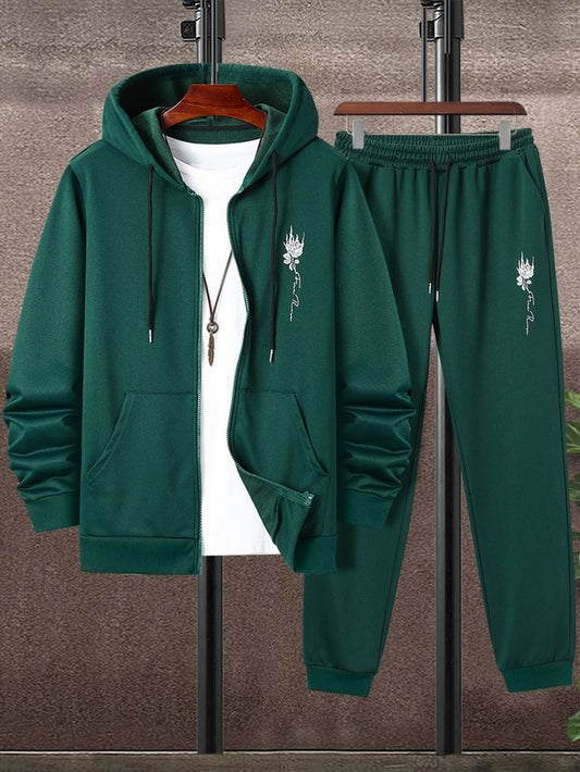 PREMIUM Green Tracksuit with print